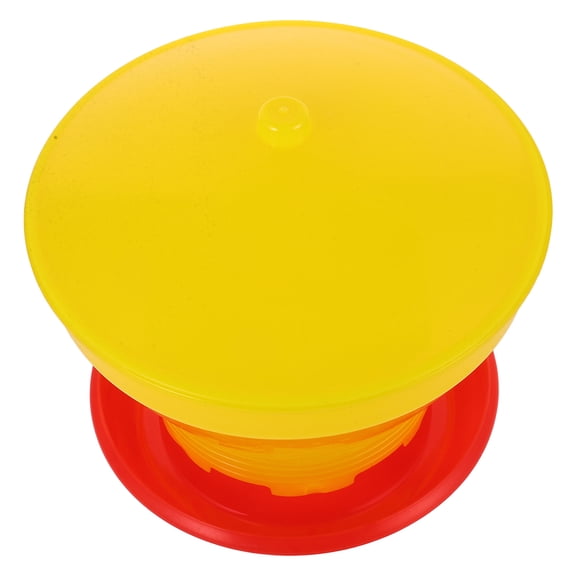 OUNONA Reusable Plastic Poultry Feeder Yellow Automatic Chicken Feeding Bucket
