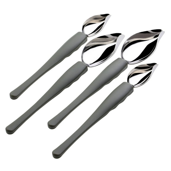 OUNONA Reusable Spoons Plating Decorating Pencil Spoon Light Grey Saucier Decorations Restaurant Use 4pcs