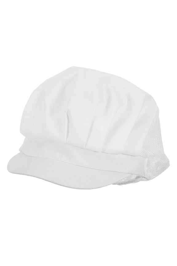 Reusable White Catering Hat for Kitchen and Workshop Work with Lightweight Breathable Fabric
