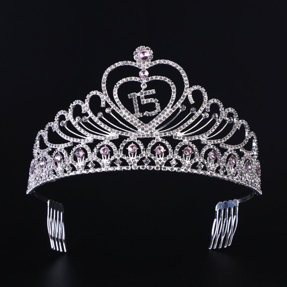 OUNONA Rhinestone Birthday for Girls Party Celebration, Elegant Sparkling Headpiece 1 Set