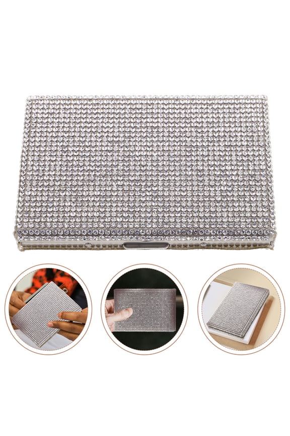 Rhinestone Card Holder Multifunctional Organizer For Credit Cards Metal Wallet Metal Wallet Card Holder Card Organizer Credit Card Organizer