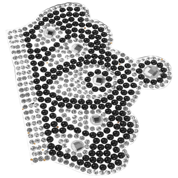 OUNONA Rhinestone Crown Iron on Patch Black Glitter Applique for DIY Clothing Decor