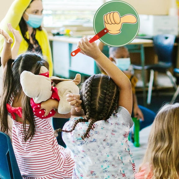 OUNONA Right Or Wrong Sign Events Supply Thumbs Up Paddle Voting Sign Plastic Auctions Paddle Thumbs Up Sign Sign Classroom