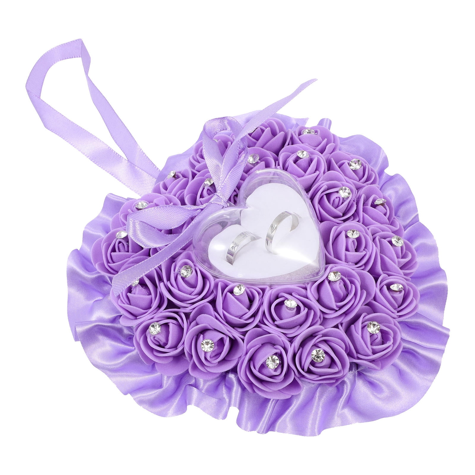 OUNONA Decorative Ring Holder for Wedding Ceremony Ring Box Purple ...