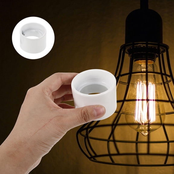 OUNONA White Iron Lampshade Ring for Lamp, Versatile E26 E27 Socket Fit