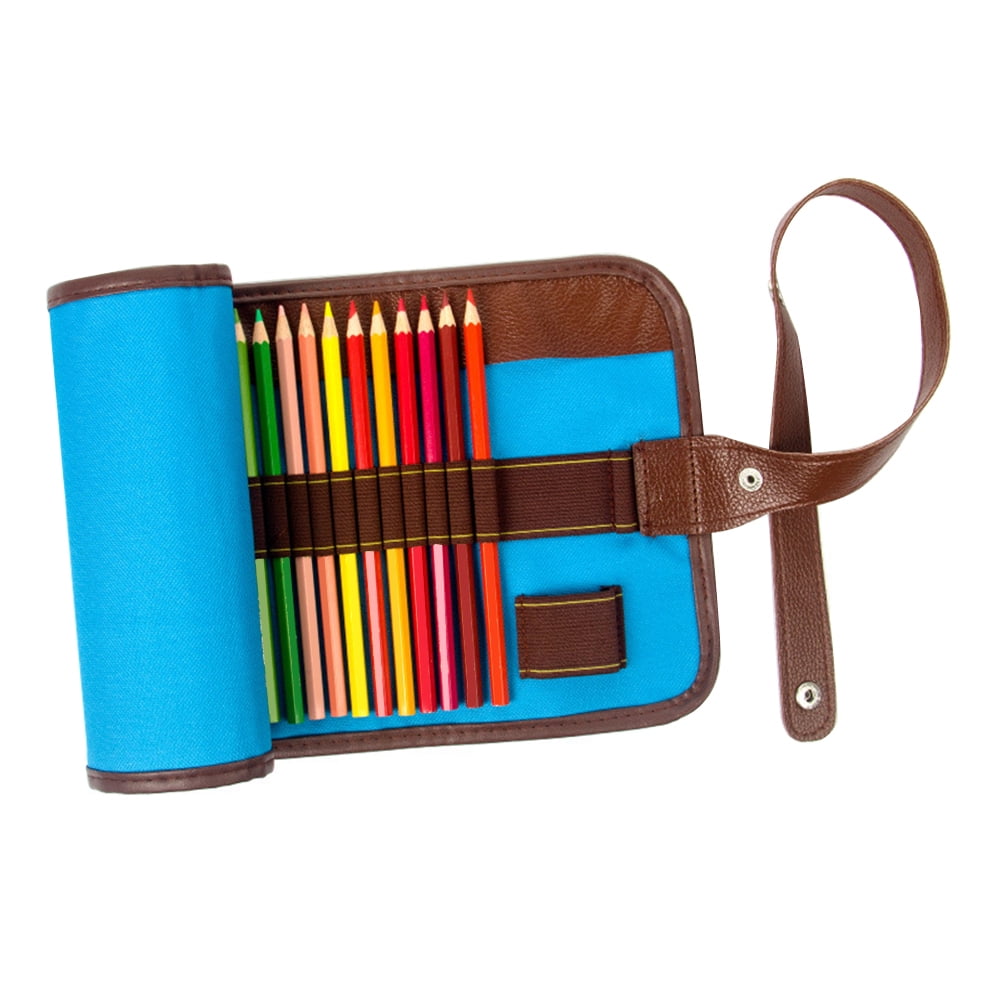 OUNONA Rollup Pencil Case Colored Pencils Wrap Case Holder Canvas