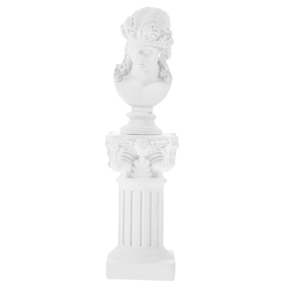 OUNONA Roman Column Sculpture Figurine, Resin Desktop Decoration for Office, Home, Shelf, Table, and Living Room