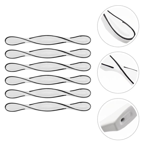 OUNONA Rome Cabinet Handles Aluminum Alloy Easy to Install White 6 Pieces 3.15 Inches