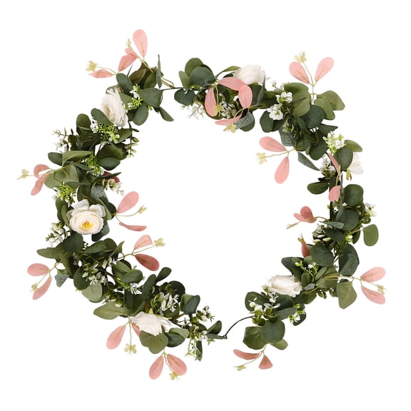 OUNONA  Rose Decoration Artificial Vines with Fairy Lights Hydrangea Faux Plant