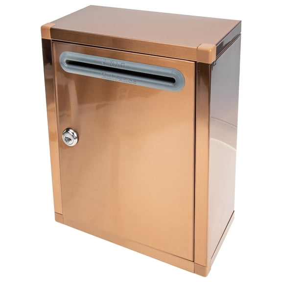 OUNONA Rose Gold Stainless Steel Tip Box with Metal Lock for Public Use Sturdy and 10.5x6.5x6.5 Inches