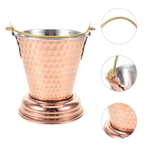 OUNONA Alloy Wine Chiller Bucket with Hammered Finish for Stylish Parties