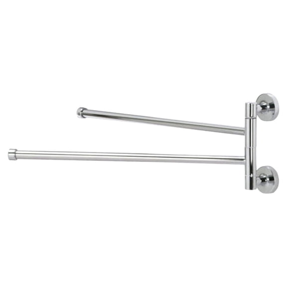 OUNONA Rotary Stainless Steel Towel Pole Plated Silver for Bathroom Or Kitchen Wall Storage