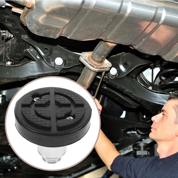 OUNONA Round Rubber Jack Lift Block with Strong Steel Stability for Car Lifting and Auto Repair