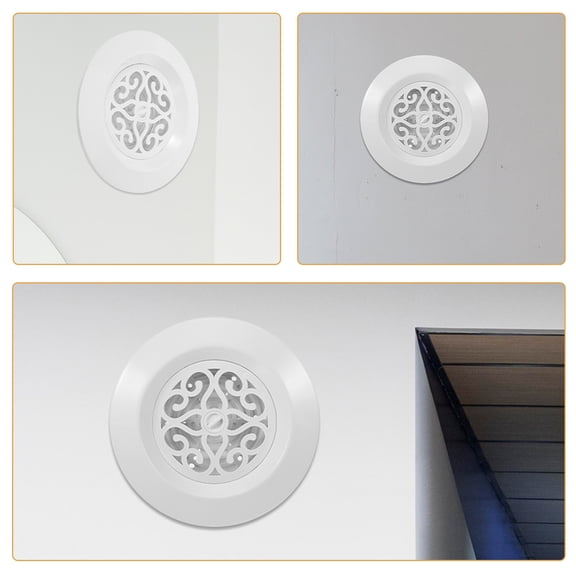OUNONA Round Soffit Vent Cover White Plastic Air Conditioner Exhaust Vent for Wall Or Ceiling