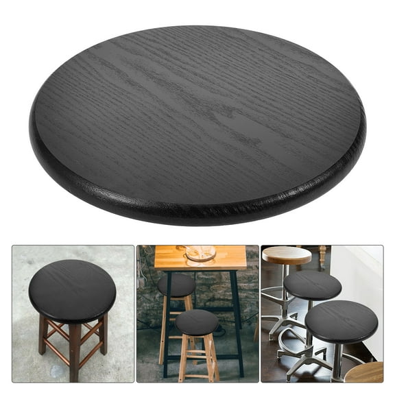 WEAVILUX Black Wood Stool Seat Replacement Cushion for Secure and Comfortable Bar Stool Seating