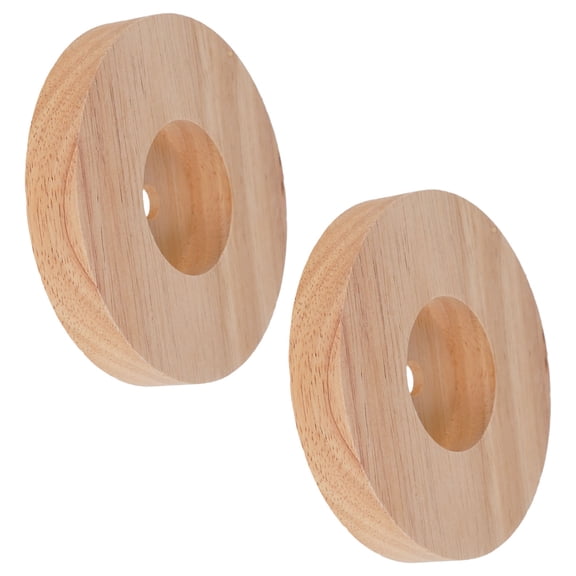 OUNONA Round Wooden Lamp Base for Lamp Making Sturdy Wood Display Stand Light Brown Portable and Lightweight