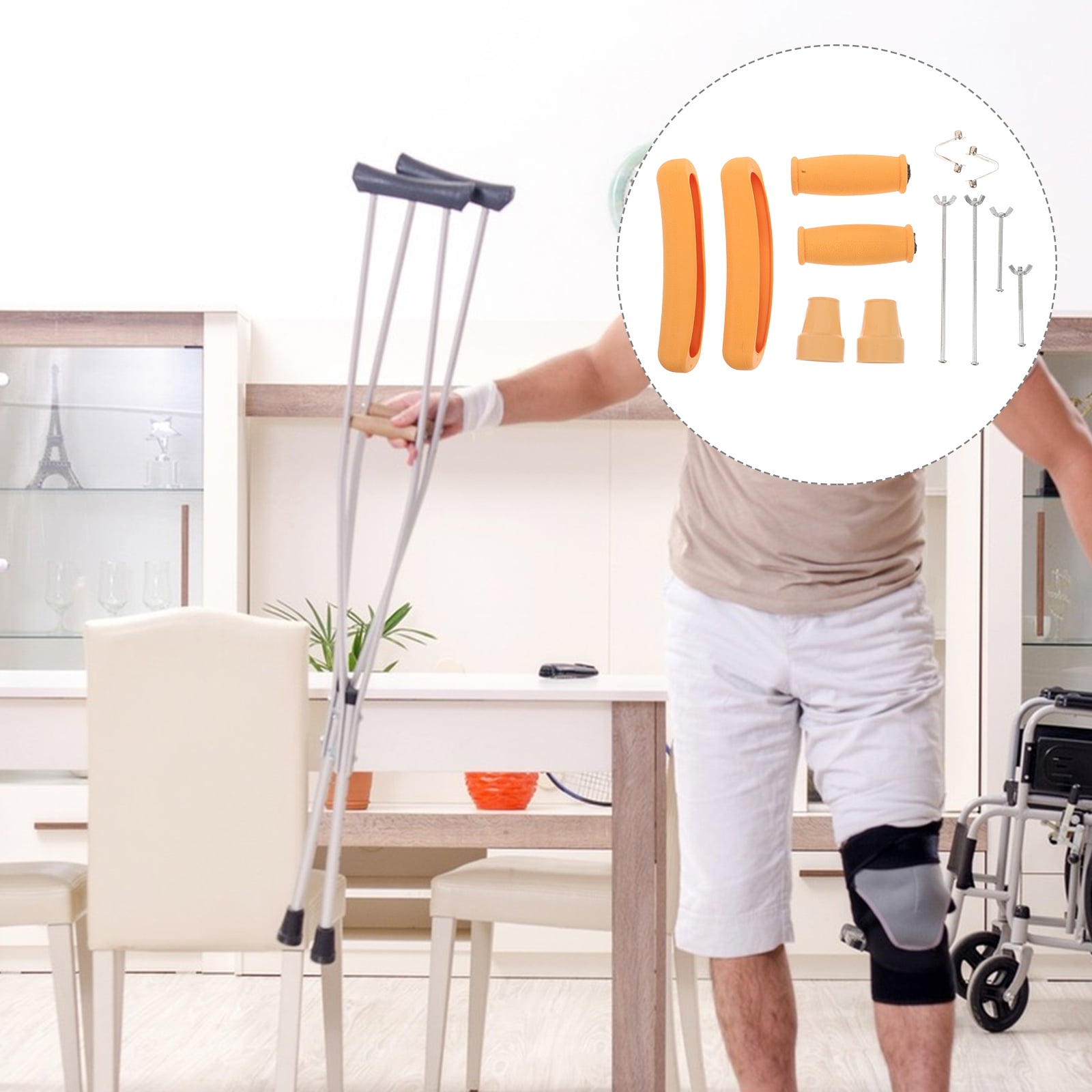 OUNONA Rubber Crutch Tips with NonSlip Design for Walking Canes and Armpit Pads Ensuring Stability and Comfort Multi