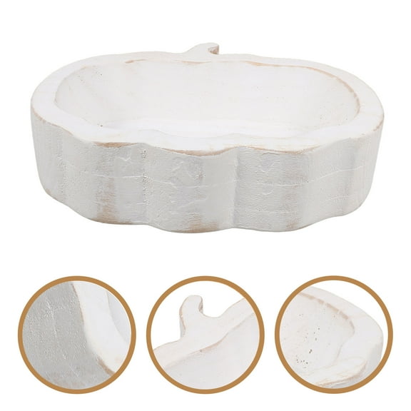OUNONA Dessert Bowl Pumpkin Container Wood Bowl Food Storage 1Pcs