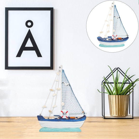 OUNONA Sailboat Model for Decoration with Exquisite Details and Portable Design Perfect for Beach Wall Decor