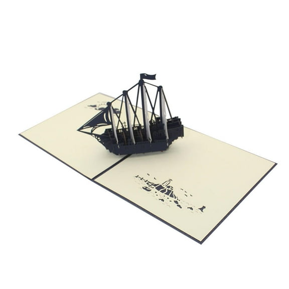 OUNONA  Sailing Greeting Card Business Thank You Cards Ocean Gifts Memorial Blue