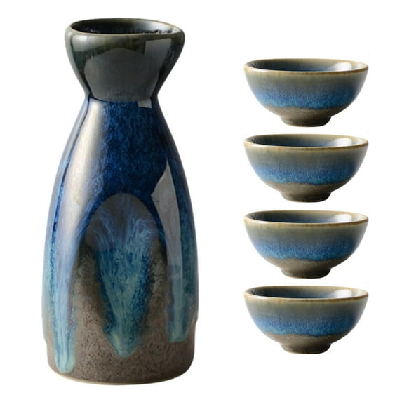 OUNONA Assorted Color Ceramic Sake Serving Pot and Cups Set for Home Use Comfortable Craftsmanship