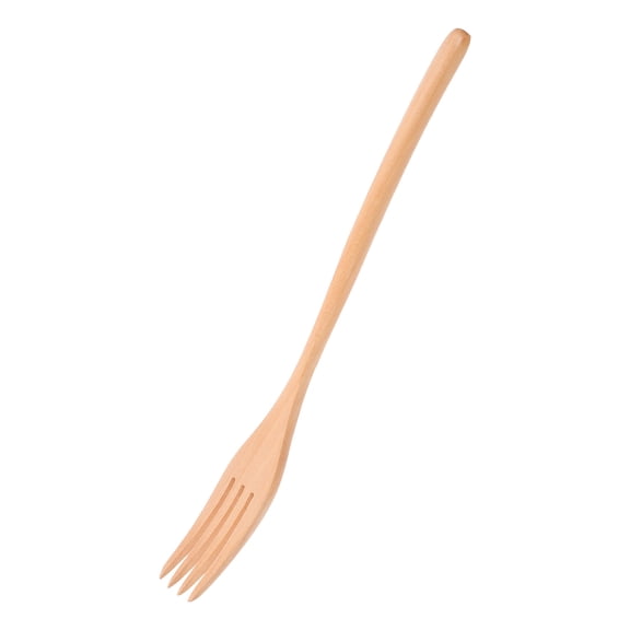 OUNONA Salad Mixing Fork Long Handle Fork Kitchen Serving Fork Wooden Utensil Fruit Salad Fork Dinner Wood Fork Household Serving Fork