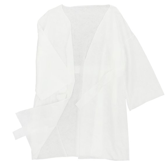 OUNONA White Disposable Bathrobe for Adults, Single Use Body Wrap, Lightweight Salon Robe for and Home
