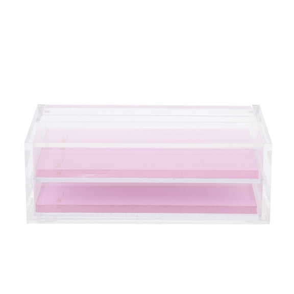 OUNONA Salon Quality Pink Eyelash Organizer Box with Transparent Lid for False Lashes