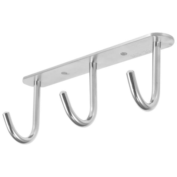 OUNONA Screw Mounted Under Cabinet Hook for Cups Mugs in Silver Stainless Steel Fits All Sizes