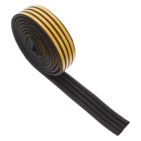 OUNONA Soundproofing Door Seal Strip with EPDM Material for Home Use Black Selfadhesive 0.5 inch Width