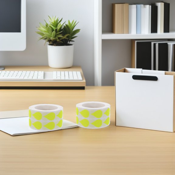OUNONA Self Adhesive Fluorescent Yellow Teardrop Labels for Spice Jars and Storage Containers