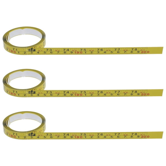 OUNONA Self Adhesive Measuring Tape with Dual Scale for Precision Measuring Use Yellow Carbon Steel 1 Meter