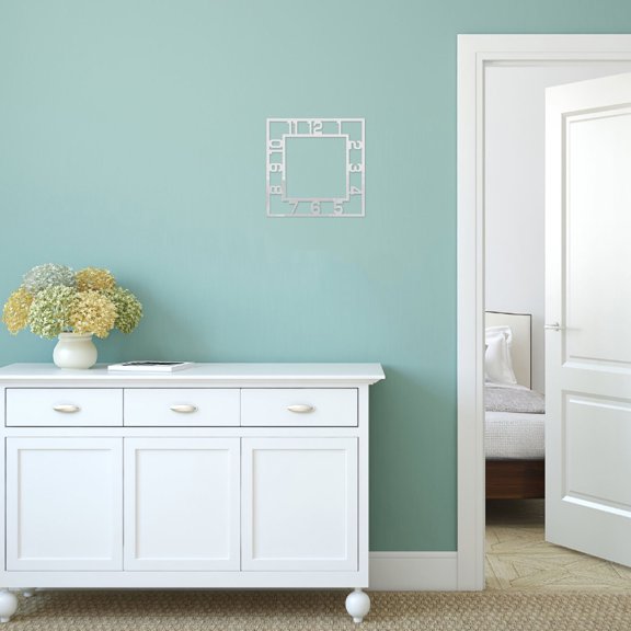 OUNONA Self Adhesive Mirror Wall Clock Sticker with Square Number Design for Modern Home Decor