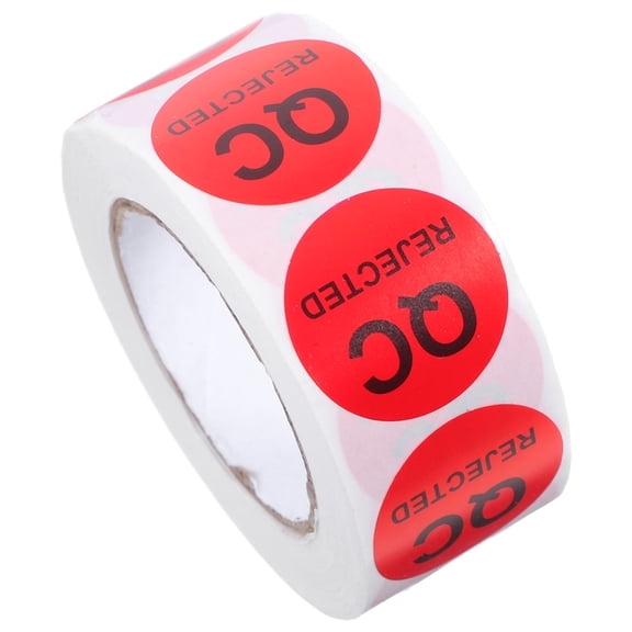 OUNONA Self Adhesive Quality Test Stickers in Red with Black Text for Versatile Industrial Use