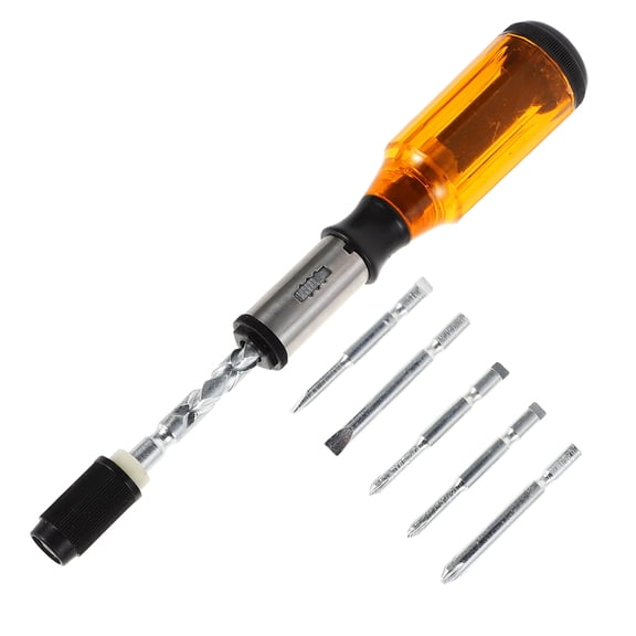 OUNONA Semi Automatic Push Pull Ratchet Screwdriver Hand Pressing Rotating Spiral Screwdriver for Effortless and Precise Screw Adjustment