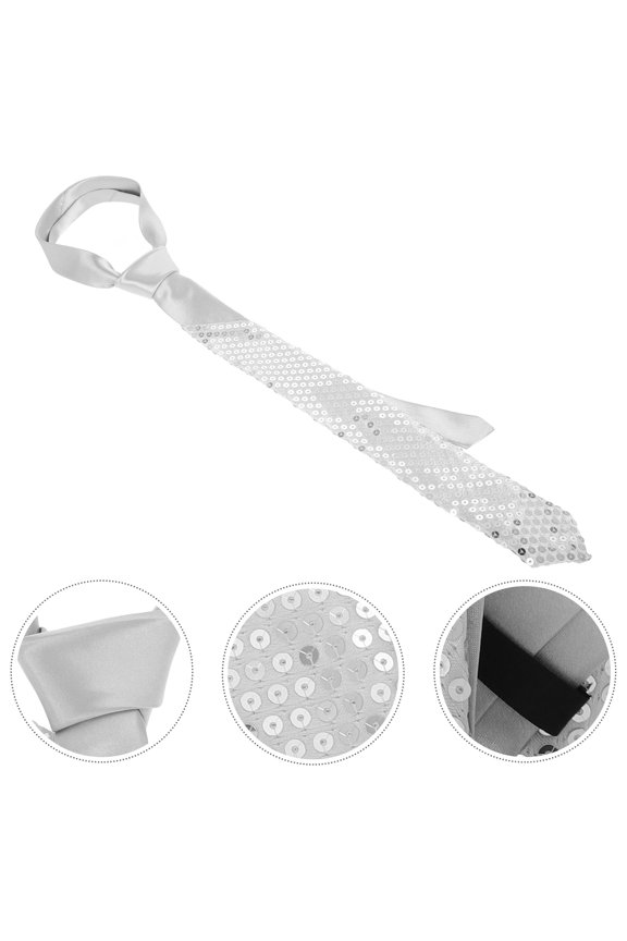 Sequin Costume Necktie for Stage Performance and Punk Party Accessory Wear