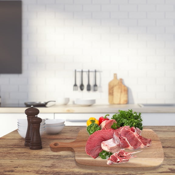 OUNONA Light Brown Wooden Serving and Cutting Board Multipurpose Kitchen and Buffet Prep Board