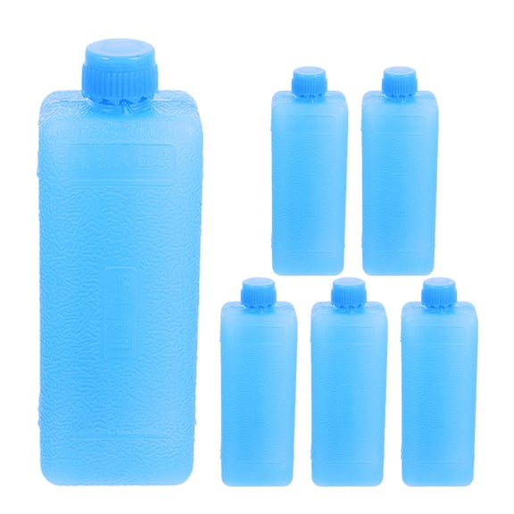 OUNONA Set of 6 Reusable Ice Packs for Lunch Boxes, Coolers, and Freezer Bags - Ice Crystal Bricks Ideal for Beach, Camping, Fishing, Picnics, Work, School