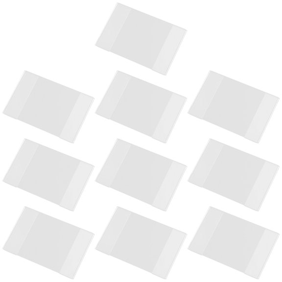 OUNONA Set of 10 Clear Plastic Price Holders for Retail Labels and Signage in Stores and Shopping Malls