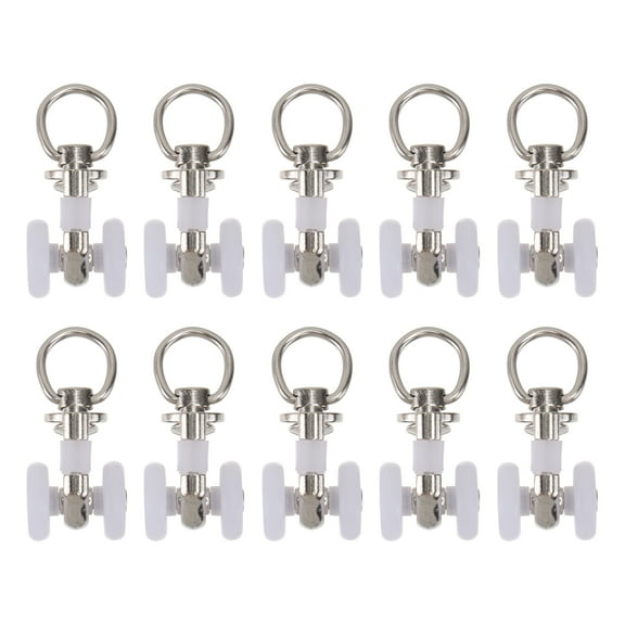 OUNONA 10Pcs White Curtain Track Rollers Sliding Wheels for Smooth Gliding on Curtain Rails and Tracks