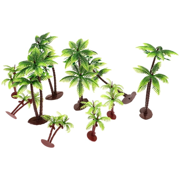 OUNONA Mini Palm Tree Figurines Green Plastic Decorative Imitation Trees for Party