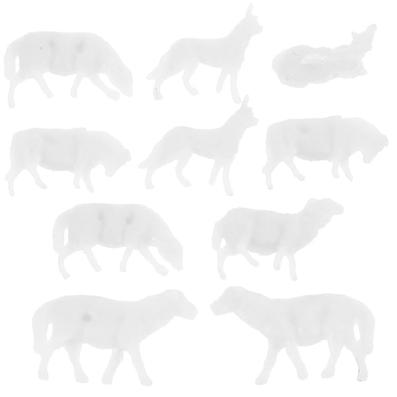 OUNONA 10Pcs Plastic Sheep Decoration Figures White Color for Desk and Table Ornament