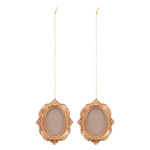 OUNONA Set of 2 Decorative Wall Hanging Photo Frames with Unique Design for Displaying Pictures and Artwork, Stylish Home Decor