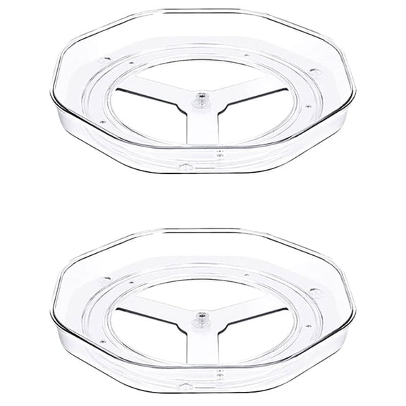 OUNONA 2-Pack Rotating Countertop Organizer Tray for Spice and Seasoning Storage
