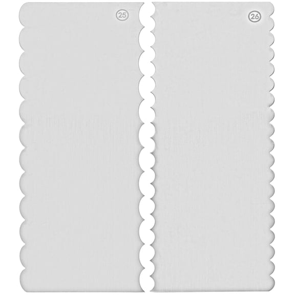 OUNONA Set of 2 Stainless Steel Cake Scrapers for Baking, Frosting Smoothers and Decorating Tools