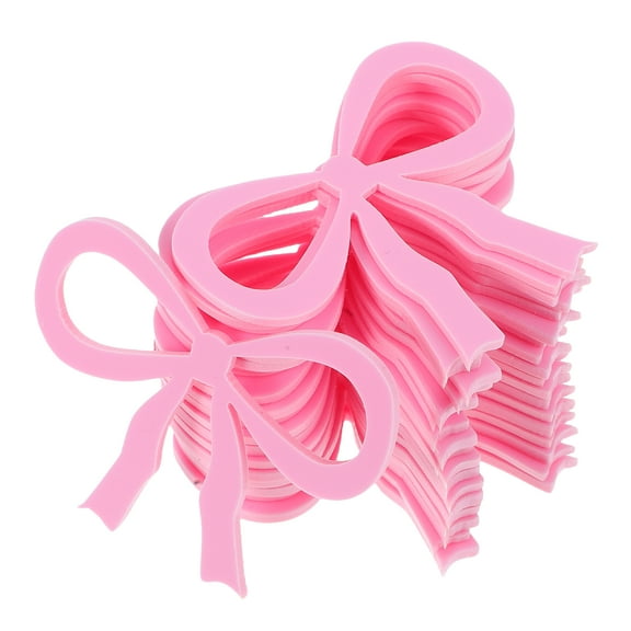 OUNONA Set of 20 Reusable Acrylic Bow Drink Tags Glass Charms for Wine Glasses Birthday Wedding Party Drink Identifiers