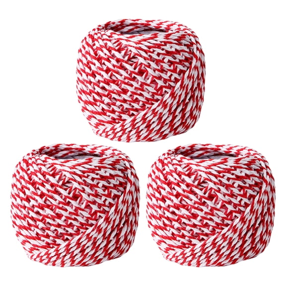 OUNONA Set of 3 Colorful Cotton Rope Decorative Packing Lines, Creative and Sturdy Package Wire, 18M Length Each