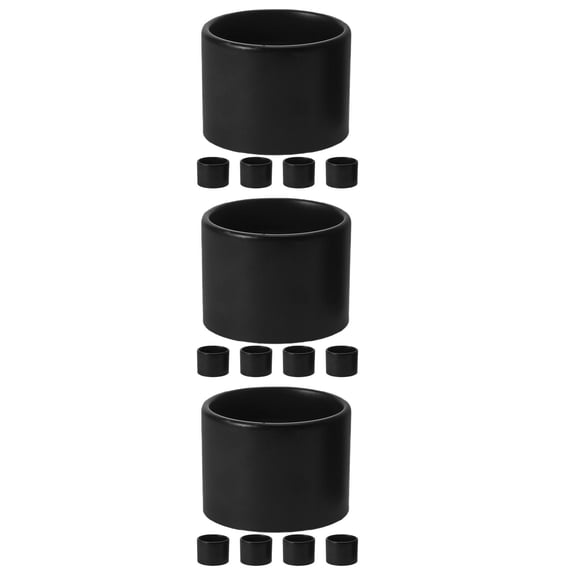 OUNONA  Set of 3 Metal Lampshade Collar Thread Diameter Holder Ring Replacement Black Light Socket Rings