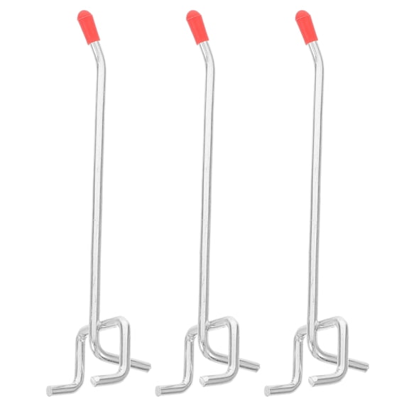 OUNONA 3Pcs Commodity Display Hooks Silver Iron Peg Board Hooks for Workshop Tool Storage
