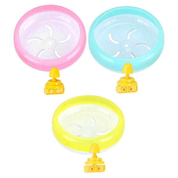OUNONA 3-Pack Assorted Color Hamster Running Wheels Quiet Exercise for Gerbils Mice Small Pets
